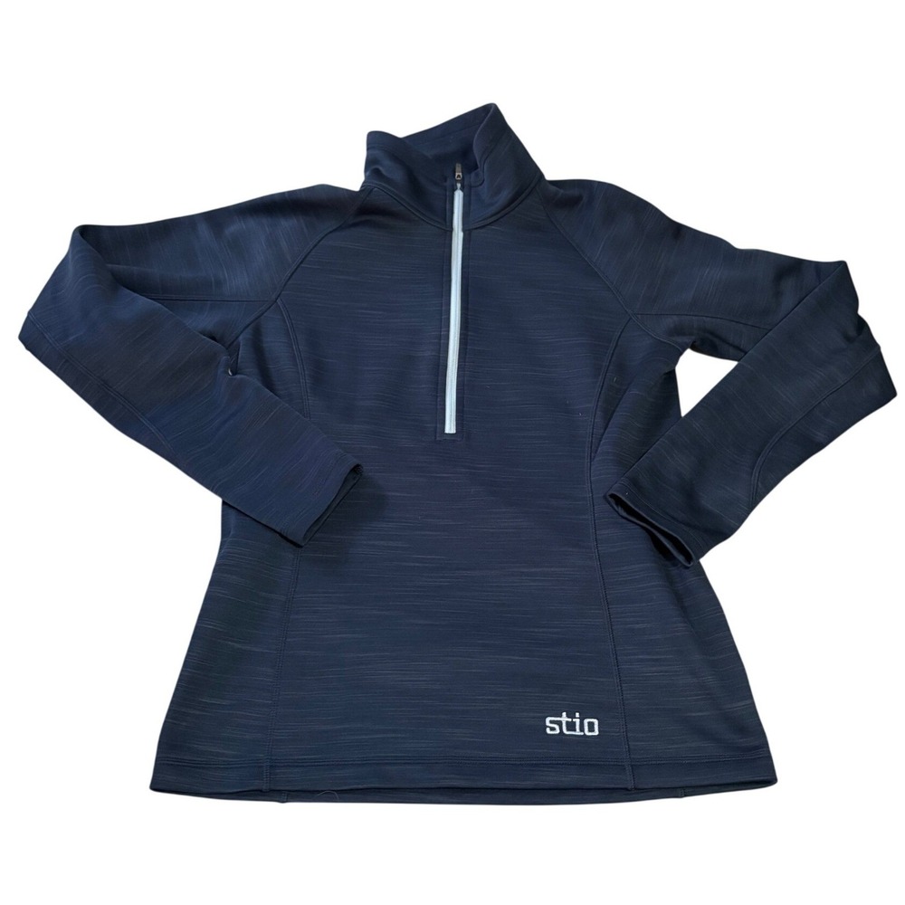 Stio Turpin Fleece Half Zip Pullover Womens Medium Blue Heather Mock Neck Fleece